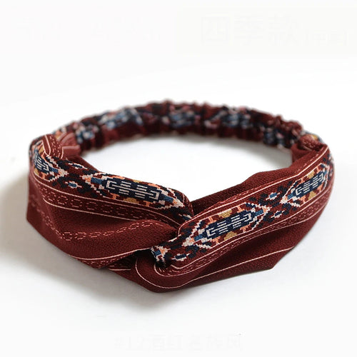 Fashion Women Girls Summer Bohemian Hair Bands Print Headbands Vintage