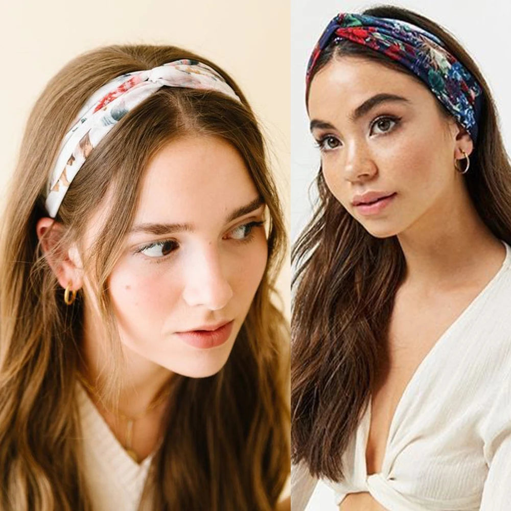 Fashion Women Girls Summer Bohemian Hair Bands Print Headbands Vintage