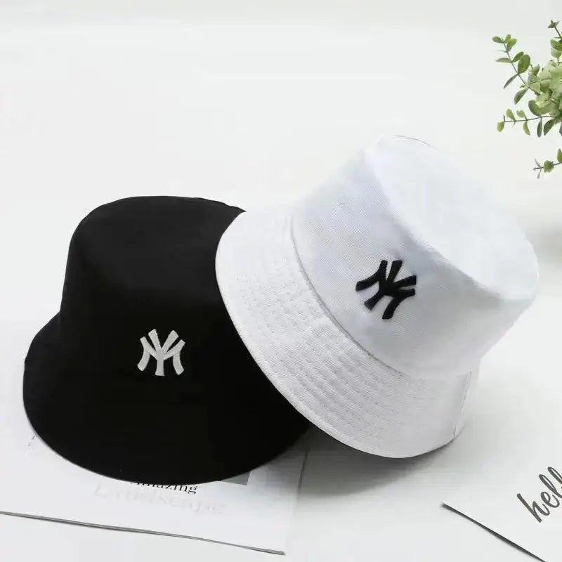 Unisex Letter Embroidery Personality Two-sided Bucket Hats Fishermen