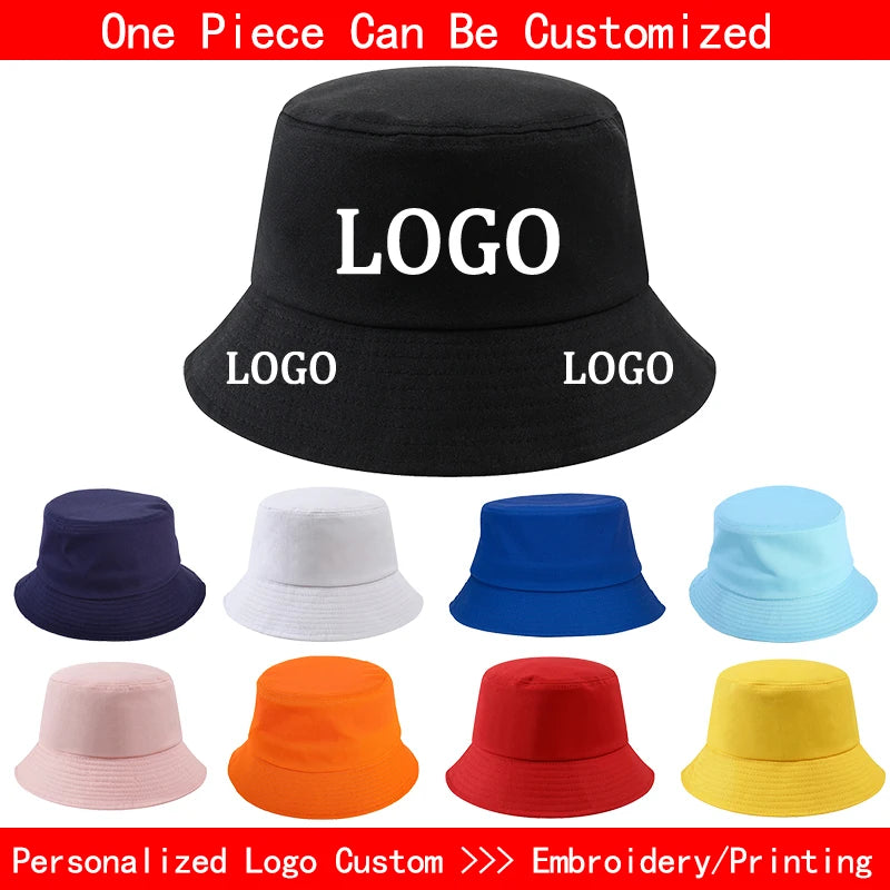 Custom LOGO Design Bucket Hat Women Men Embroidered Print Logo Summer