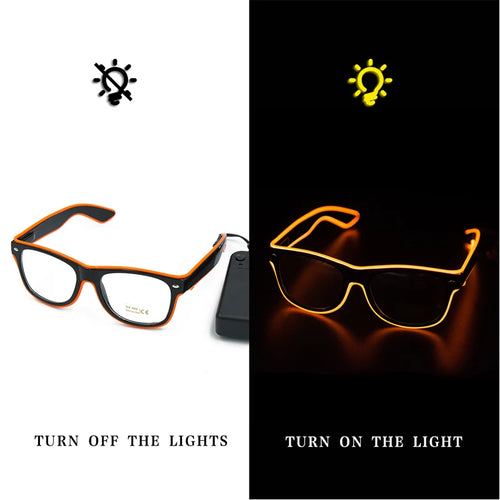 Led Glasses Neon Party Flashing Glasses EL Wire Glowing Gafas Luminous