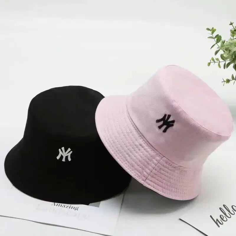 Unisex Letter Embroidery Personality Two-sided Bucket Hats Fishermen