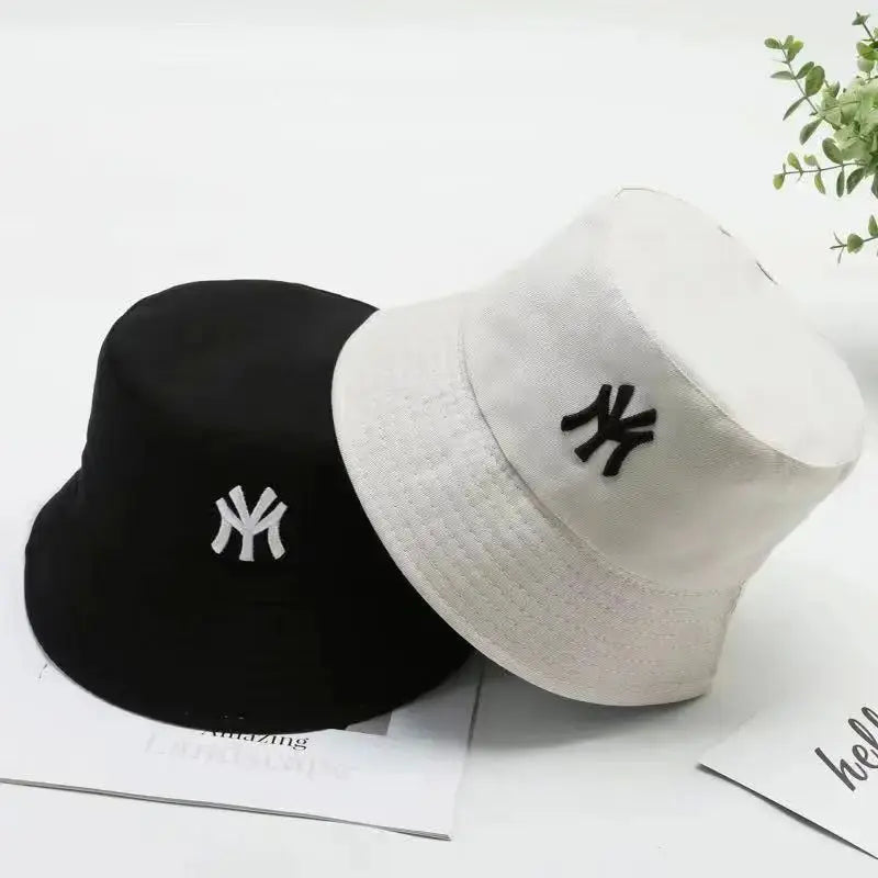 Unisex Letter Embroidery Personality Two-sided Bucket Hats Fishermen