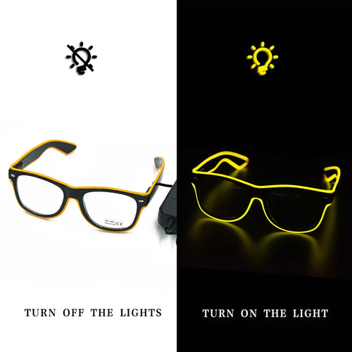 Led Glasses Neon Party Flashing Glasses EL Wire Glowing Gafas Luminous