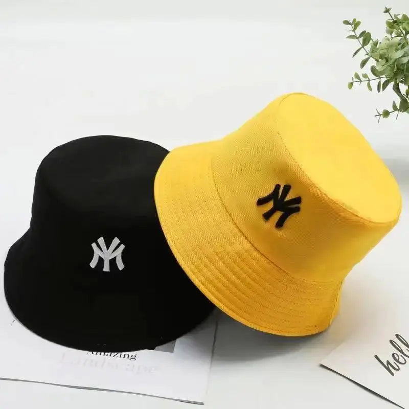 Unisex Letter Embroidery Personality Two-sided Bucket Hats Fishermen