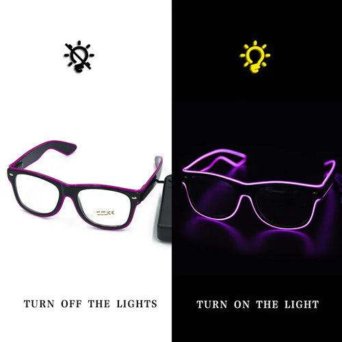 Led Glasses Neon Party Flashing Glasses EL Wire Glowing Gafas Luminous